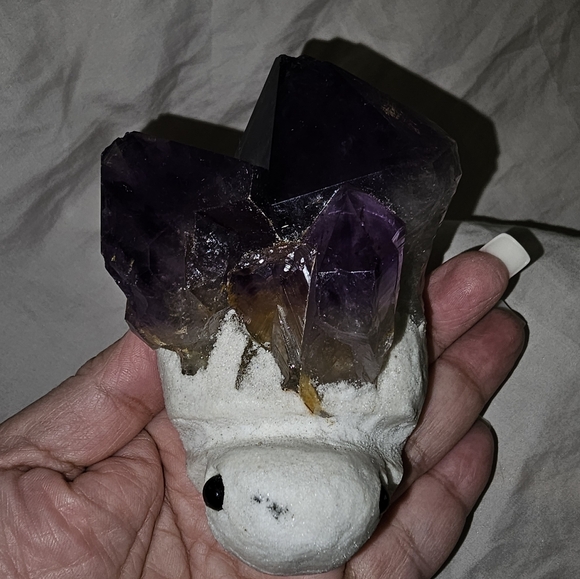 Amethyst 🐢Turtle! 365 grams, 9 x 9 cm (approx.) from head to end of Amethyst🐢 - Picture 14 of 17